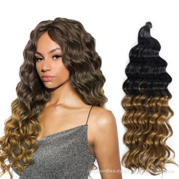 Wholesale Synthetic braiding hair Ocean wave Crochet Hair Extension for Women